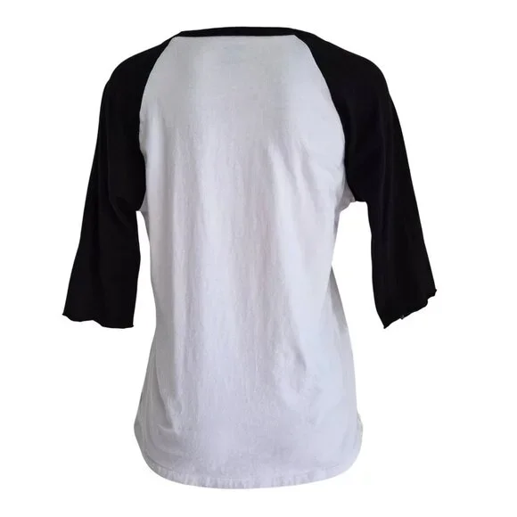 VANS Baseball Style Raglan Long Sleeve Tee White / Black / Pink Graphic Size M - Picture 3 of 14
